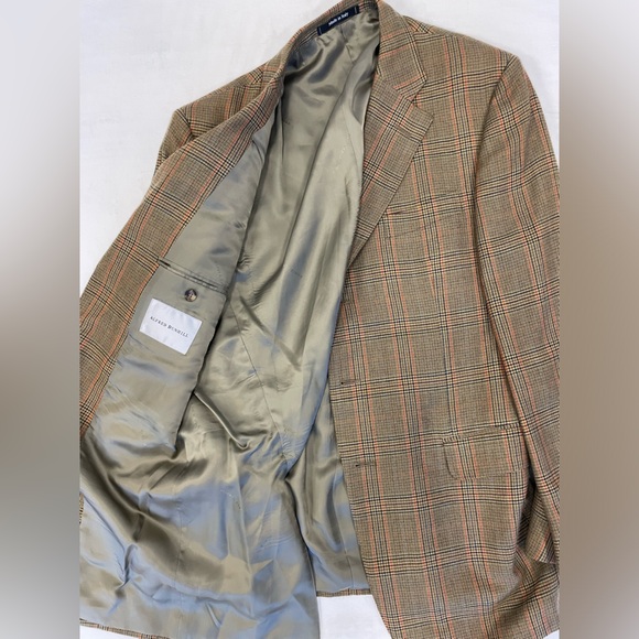 ALFRED DUNHILL Made in Italy Check Print Pure Cashmere 3-Button Jacket Size 42 L - Picture 8 of 9